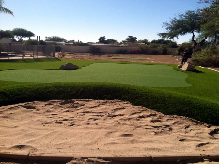 Installing Artificial Grass Citrus Hills, Florida Home Putting Green, Beautiful Backyards